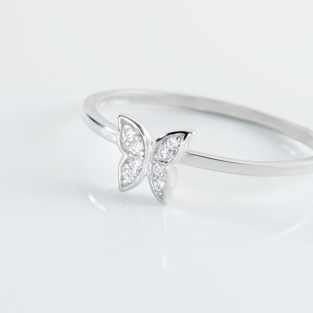Bague Cadfan Argent Blanc Oxyde De Zirconium - Bagues avec pierre Femme | Marc Orian