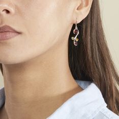 Boucles D'oreilles Pendantes Alexa Argent Blanc Ambre - Boucles d'oreilles Pendantes Femme | Marc Orian