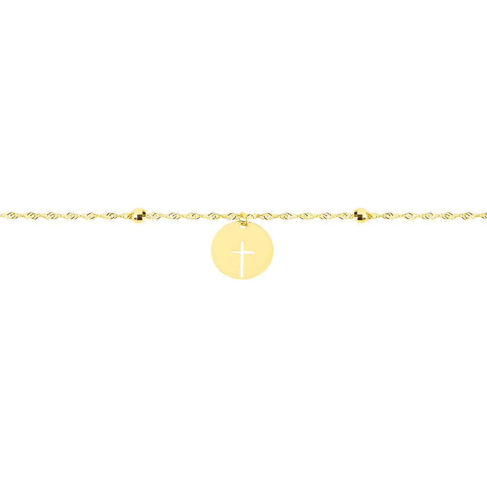 Bracelet Cobeia Croix Maille Forçat Or Jaune - Bracelets Medailles Femme | Marc Orian