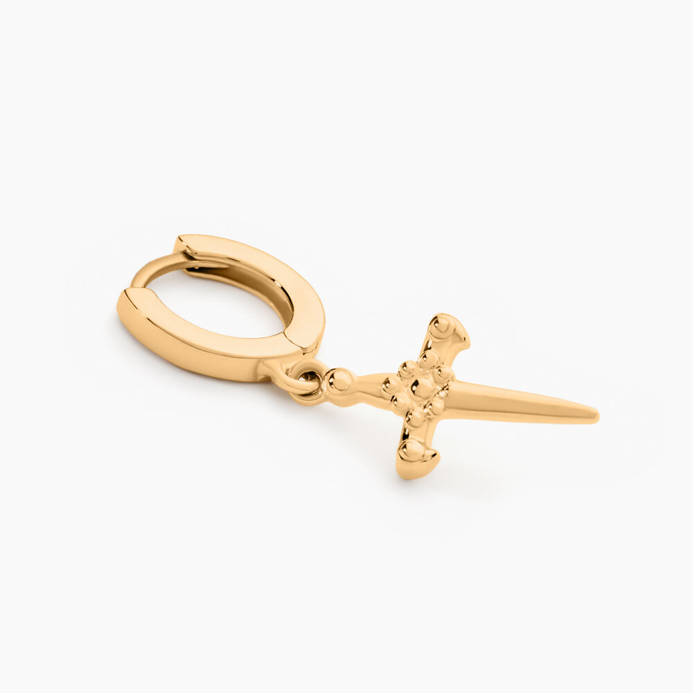 Créole Unitaire Harvey Plaqué Or Jaune - Piercings d'oreilles Homme | Marc Orian