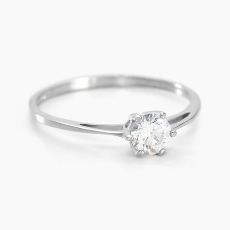 Bague Solitaire Lydia Argent Blanc Oxyde De Zirconium - Bijoux fantaisie Femme | Marc Orian