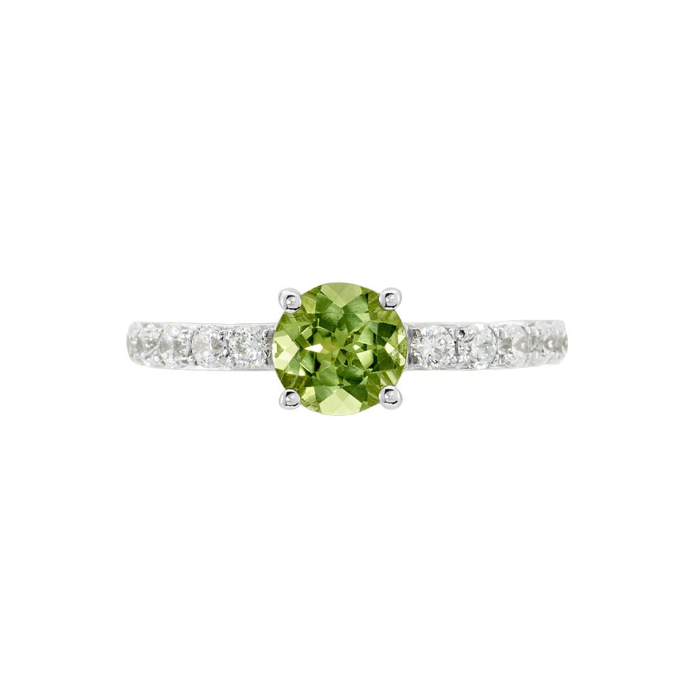 Bague Or Blanc Monroe Péridot Oxydes De Zirconium - Bagues avec pierre Femme | Marc Orian