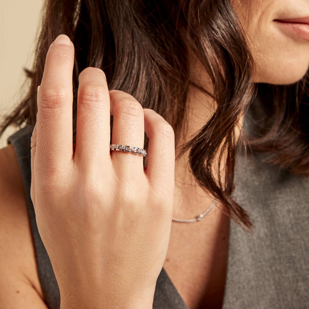 Bague Eternity Argent Blanc Oxyde De Zirconium - Bagues avec pierre Femme | Marc Orian