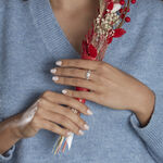 Bague Solitaire Accompagn&eacute; Sosanna Or Blanc Diamant Synth&eacute;tique - Parures de mariage Femme | Marc Orian