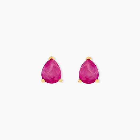 Boucles D'oreilles Puces Or Jaune Pluie D'Eclat Rubis - Puces Femme | Marc Orian