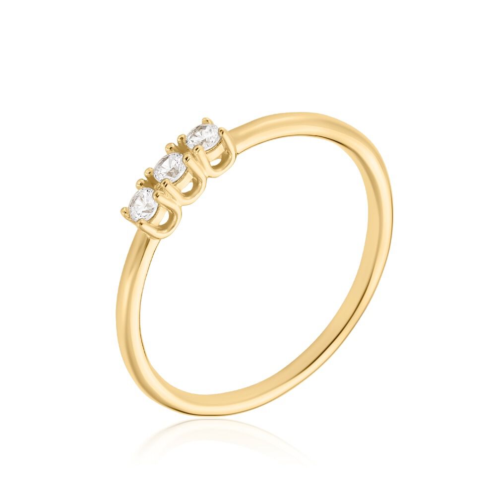 Bague Plaqué Or Jaune Shalice Oxydes De Zirconium - Bagues fiançailles Femme | Marc Orian
