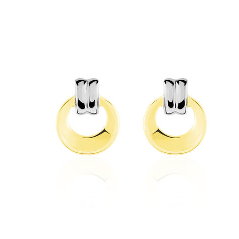 Boucles D'oreilles Puces Berangere Cercle Or Bicolore - Clous d'oreilles Femme | Marc Orian