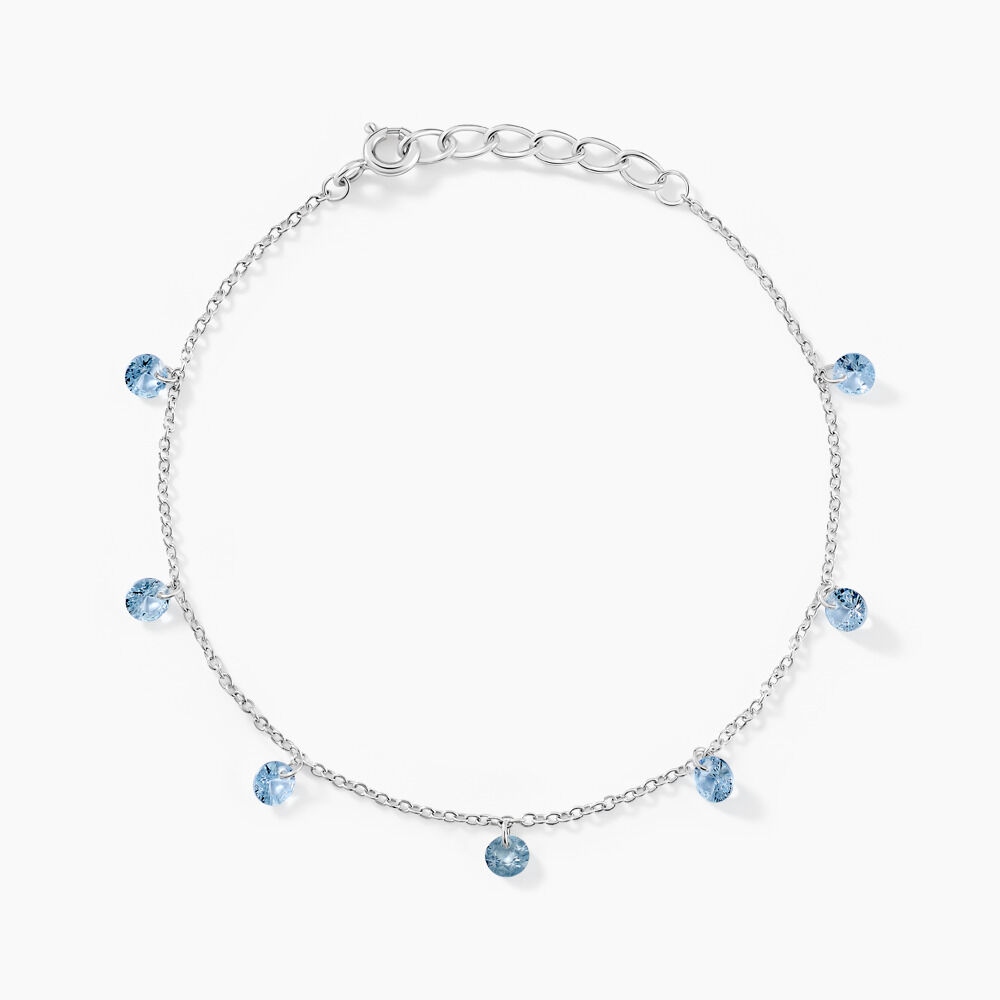 Bracelet Collie Argent Blanc Oxyde De Zirconium - Bracelets chaînes Femme | Marc Orian