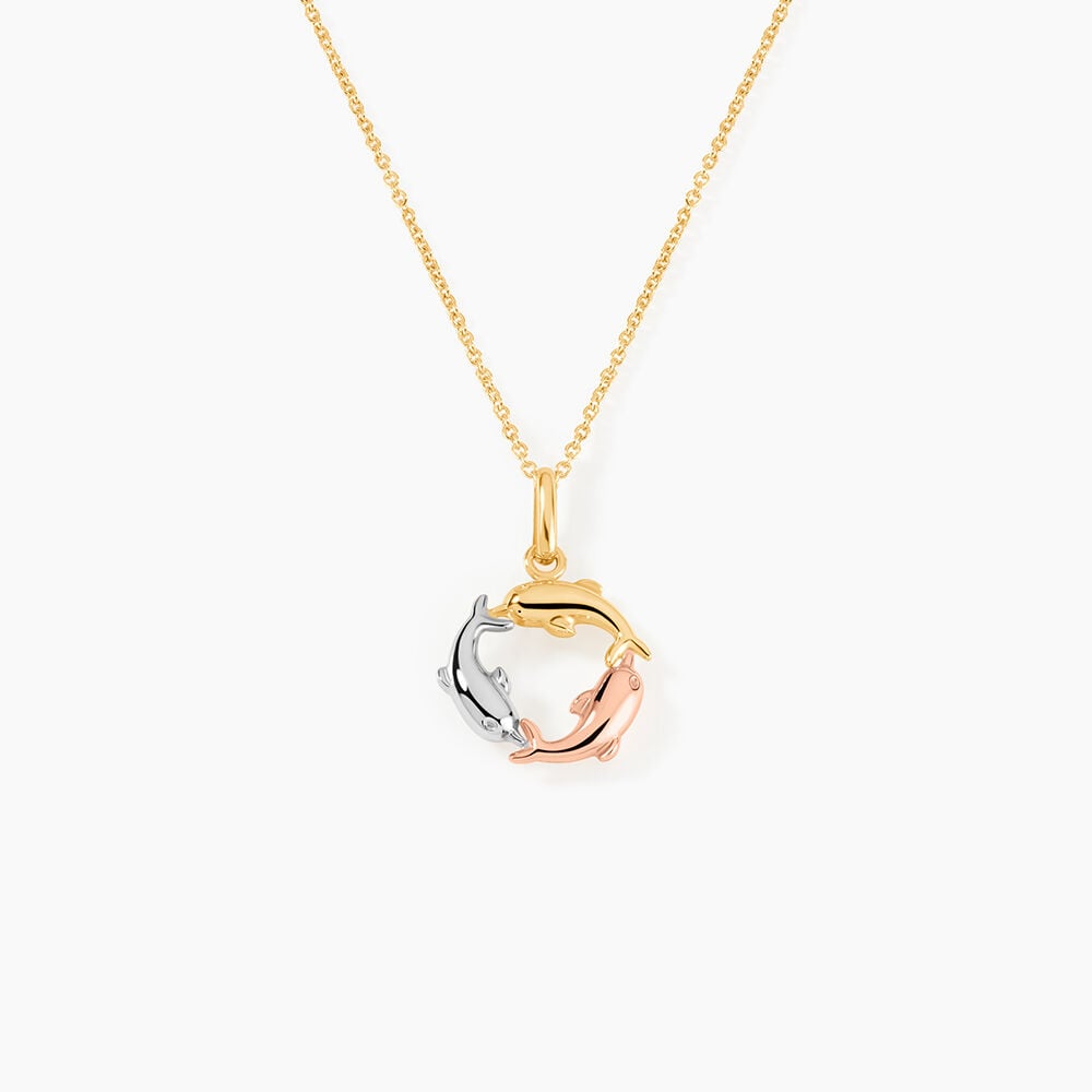 Pendentif Helmut Trio Dauphins Or Tricolore - Pendentifs Famille | Marc Orian