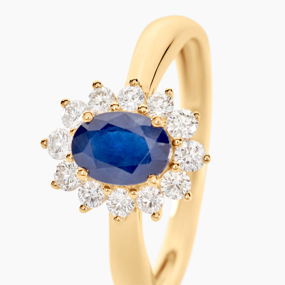 Bague Or Jaune Saphir Diamants - Solitaires Femme | Marc Orian