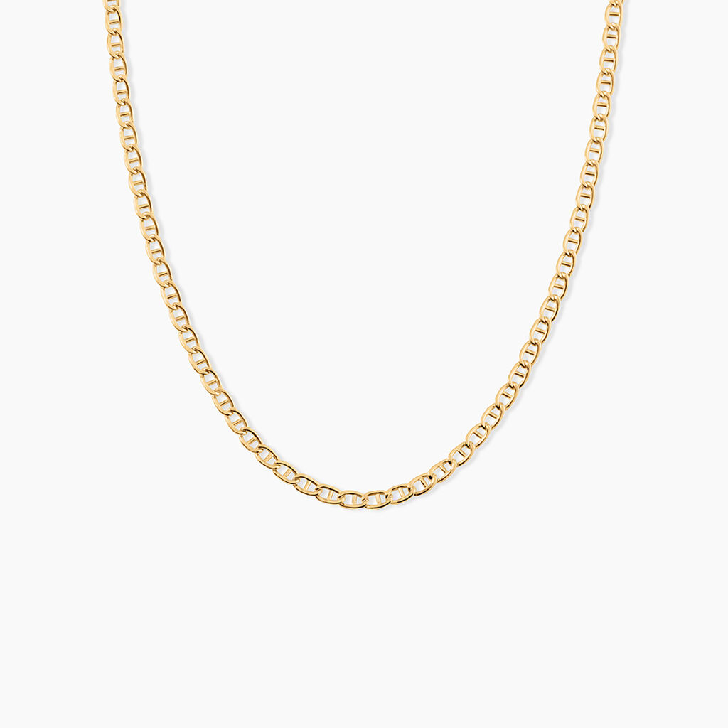 Collier Capucin Or Jaune Maille Marine Plate - Chaines Homme | Marc Orian