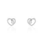 Boucles D'oreilles Puces Ashley Argent Blanc Oxyde De Zirconium - Puces Femme | Marc Orian