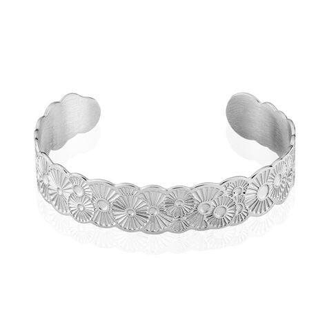 Bracelet Jonc Imagine Florette Acier Blanc - Bracelets joncs Femme | Marc Orian