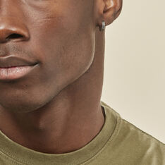 Créole Unitaire Acier Blanc Charloto - Boucles d'oreilles Créoles Homme | Marc Orian
