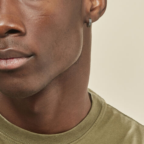 Créole Unitaire Acier Blanc Charloto - Boucles d'oreilles Créoles Homme | Marc Orian