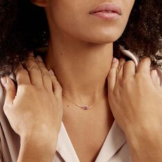 Collier Petale Or Bicolore Rubis Et Diamant - Colliers Femme | Marc Orian