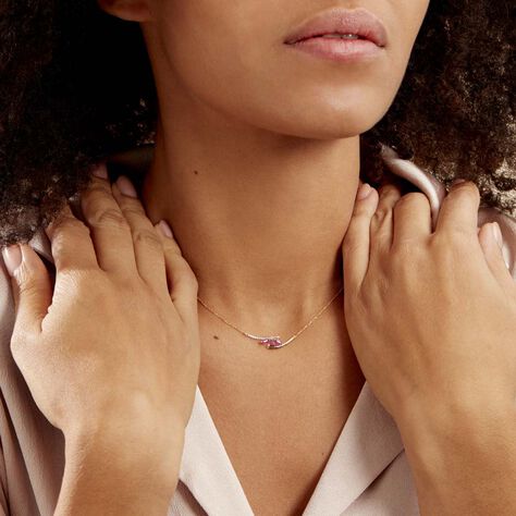 Collier Petale Or Bicolore Rubis Et Diamant - Colliers Femme | Marc Orian