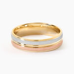 Alliance Triade Ruban Plat Or Tricolore - Alliances duo Unisex | Marc Orian