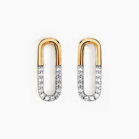 Boucles D'oreilles Puces Minimalist Chic Or Jaune Oxyde De Zirconium - Puces Femme | Marc Orian