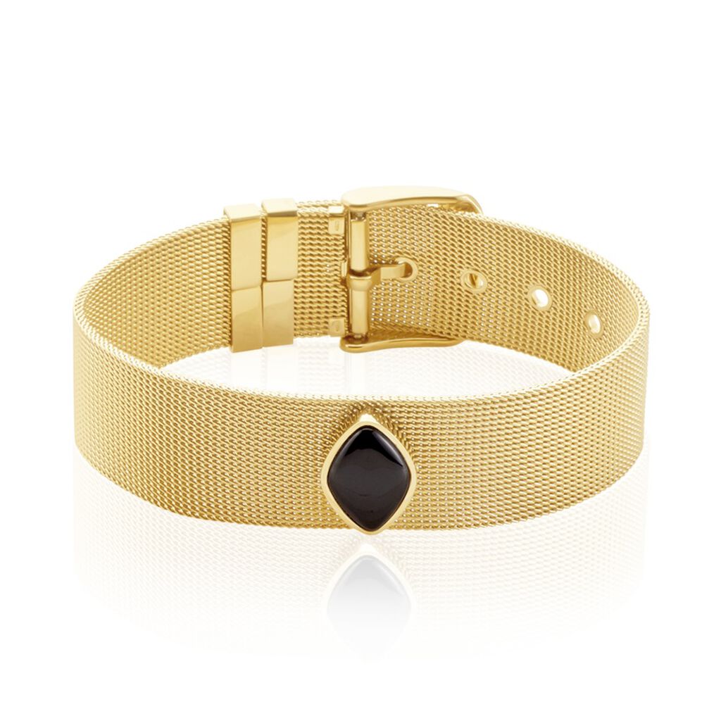 Bracelet Maille Acier Dor&eacute; Ryad Agate - Bracelets mailles Femme | Marc Orian
