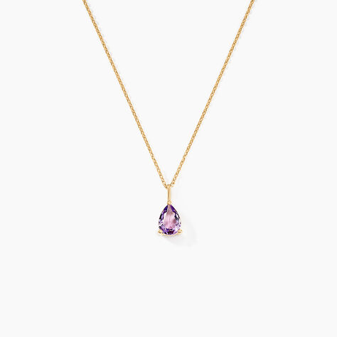Collier Goutte Or Jaune Amethyste - Colliers avec pierres Femme | Marc Orian