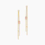 Boucles D'oreilles Pendantes Reflets Pop Or Jaune Rhodochrosite - Pendantes Femme | Marc Orian