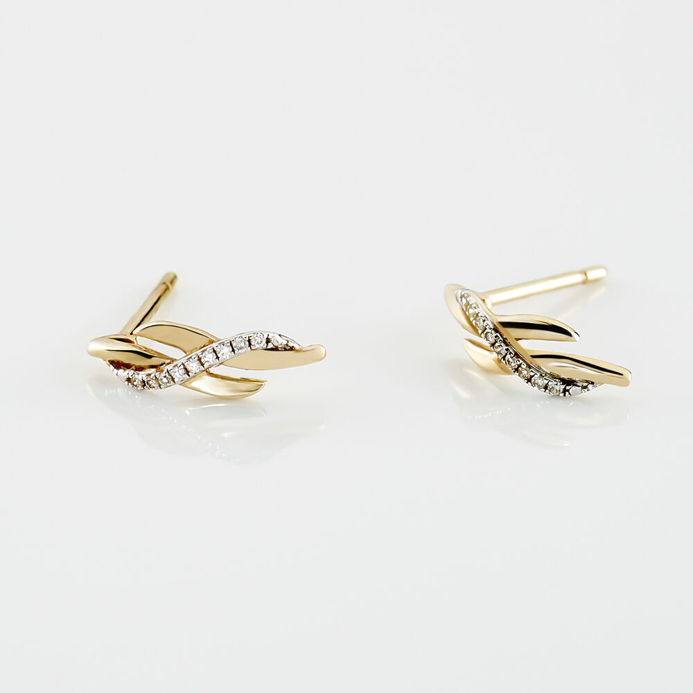 Boucles D'oreilles Puces Ester Or Jaune Diamant - Puces Femme | Marc Orian