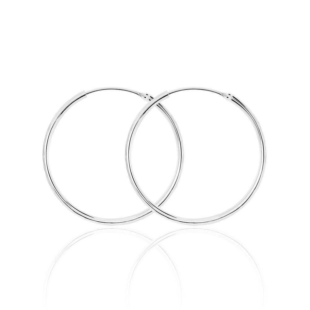 Créoles Argent Blanc Najiha - Créoles Femme | Marc Orian