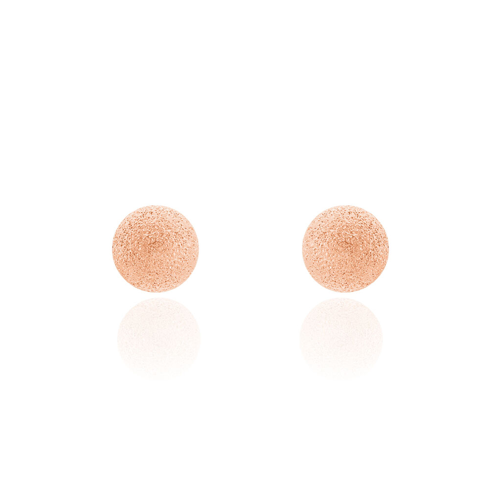 Boucles D'oreilles Puces Fidelia Boule Sablee Or Rose - Puces Femme | Marc Orian