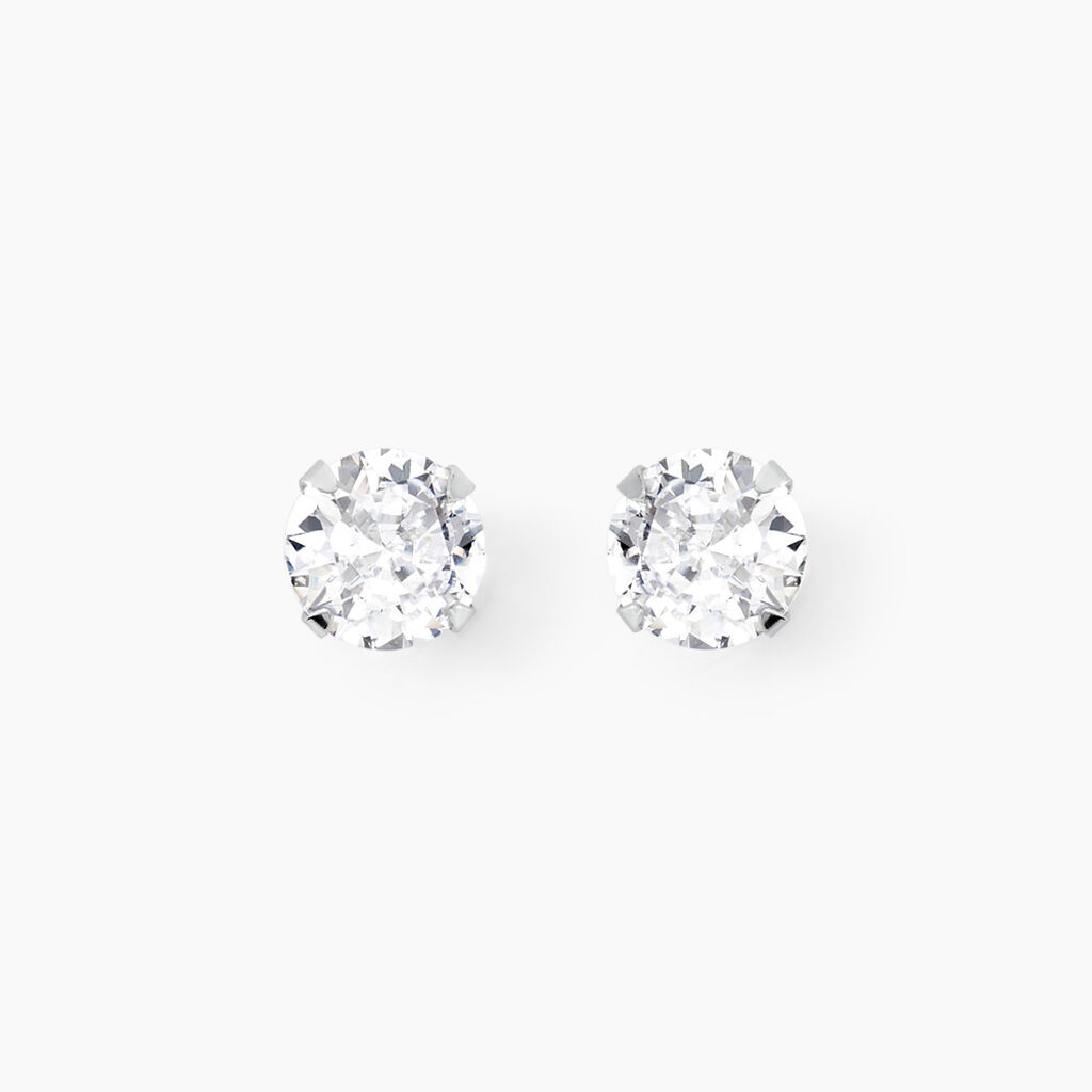 Boucles D'oreilles Puces Philia Argent Blanc Oxyde De Zirconium - Clous d'oreilles Femme | Marc Orian