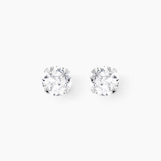 Boucles D'oreilles Puces Philia Argent Blanc Oxyde De Zirconium - Clous d'oreilles Femme | Marc Orian