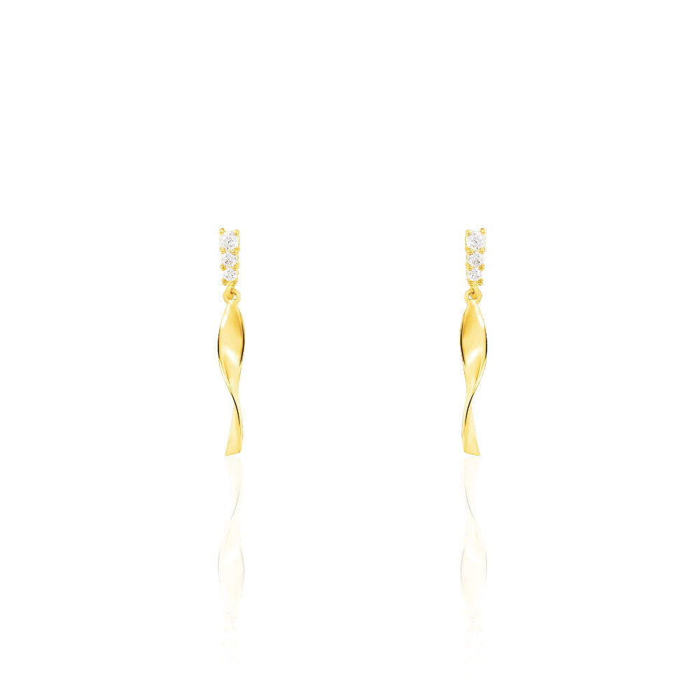 Boucles D'oreilles Pendantes Kristina Or Jaune Oxyde De Zirconium - Pendantes Femme | Marc Orian