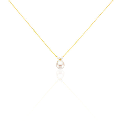 Collier Norah Or Jaune Perle De Culture Et Oxyde De Zirconium - Colliers avec pierres Femme | Marc Orian