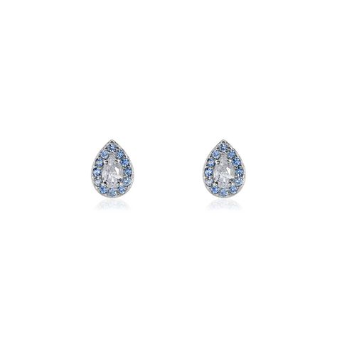 Boucles D'oreilles Puces Argent Blanc Tania Oxydes De Zirconium - Puces Femme | Marc Orian
