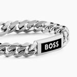 Bracelet Boss Kassy Emblem Acier Blanc - Bracelets cha&icirc;nes Homme | Marc Orian