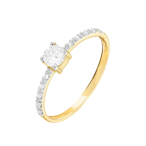 Bague Solitaire Servana Or Jaune Oxyde De Zirconium - Bagues Solitaire Femme | Marc Orian