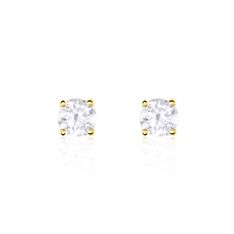 Boucles D'oreilles Puces Or Jaune Victoria Diamants - Clous d'oreilles Femme | Marc Orian