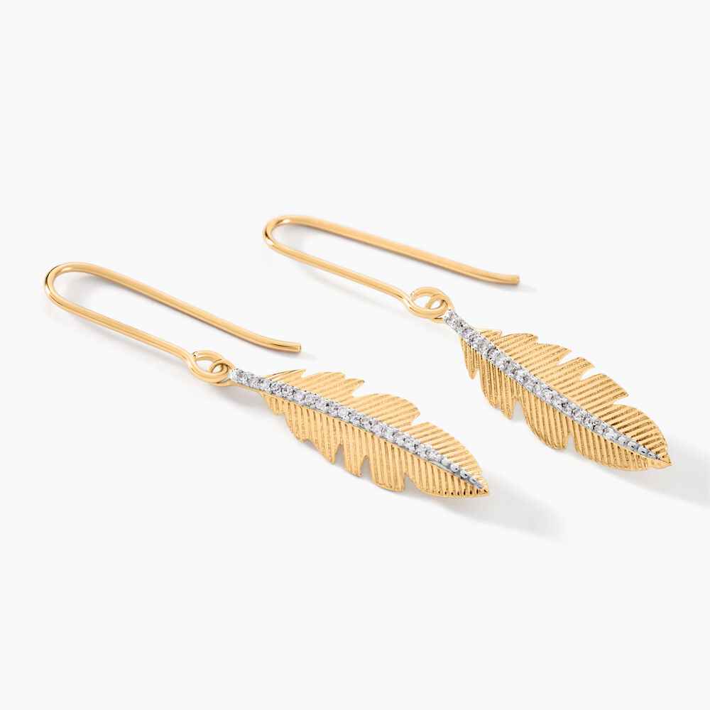 Boucles D'oreilles Pendantes Paola Or Jaune Diamant -  Femme | Marc Orian