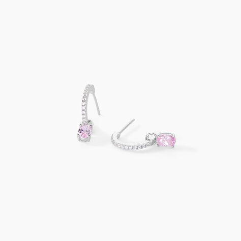 Cr&eacute;oles Evasion Argent Blanc Oxyde De Zirconium - Boucles d'oreilles pampille Femme | Marc Orian