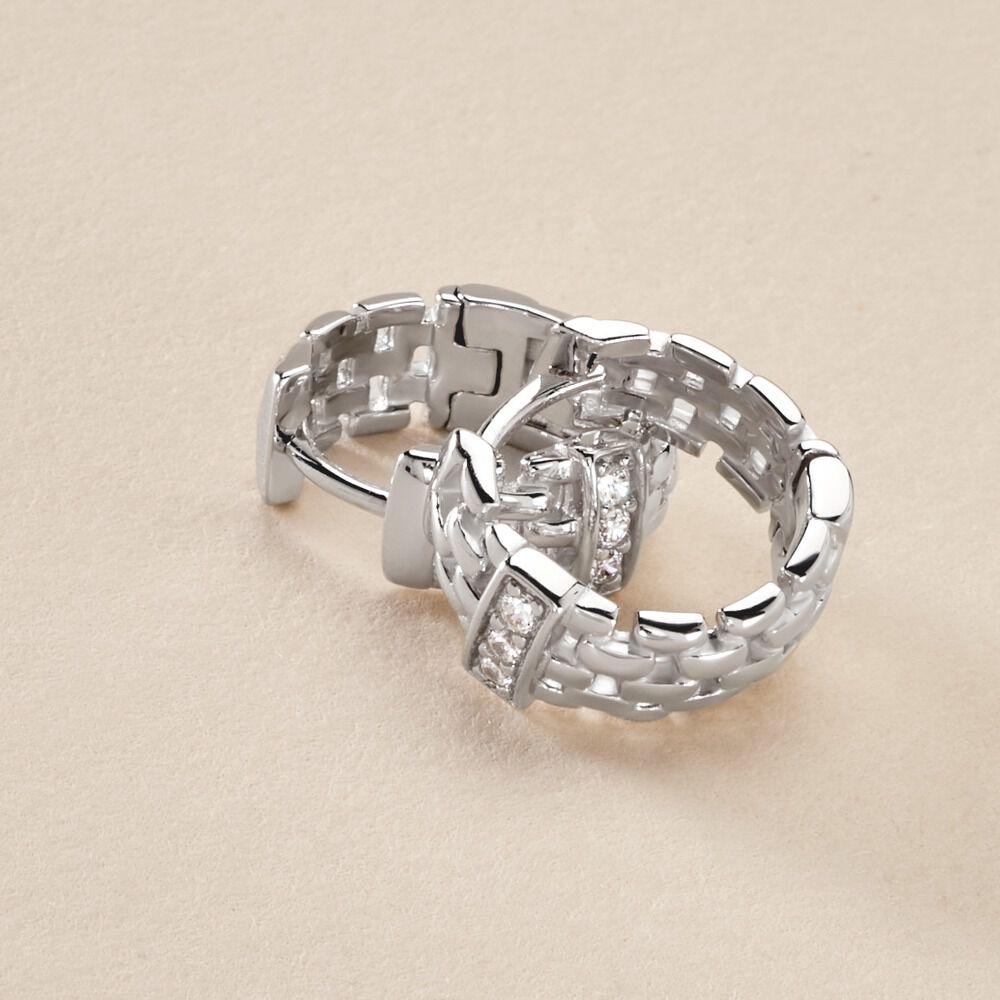 Cr&eacute;oles Lilibeth Argent Blanc Oxyde De Zirconium - Cr&eacute;oles Femme | Marc Orian