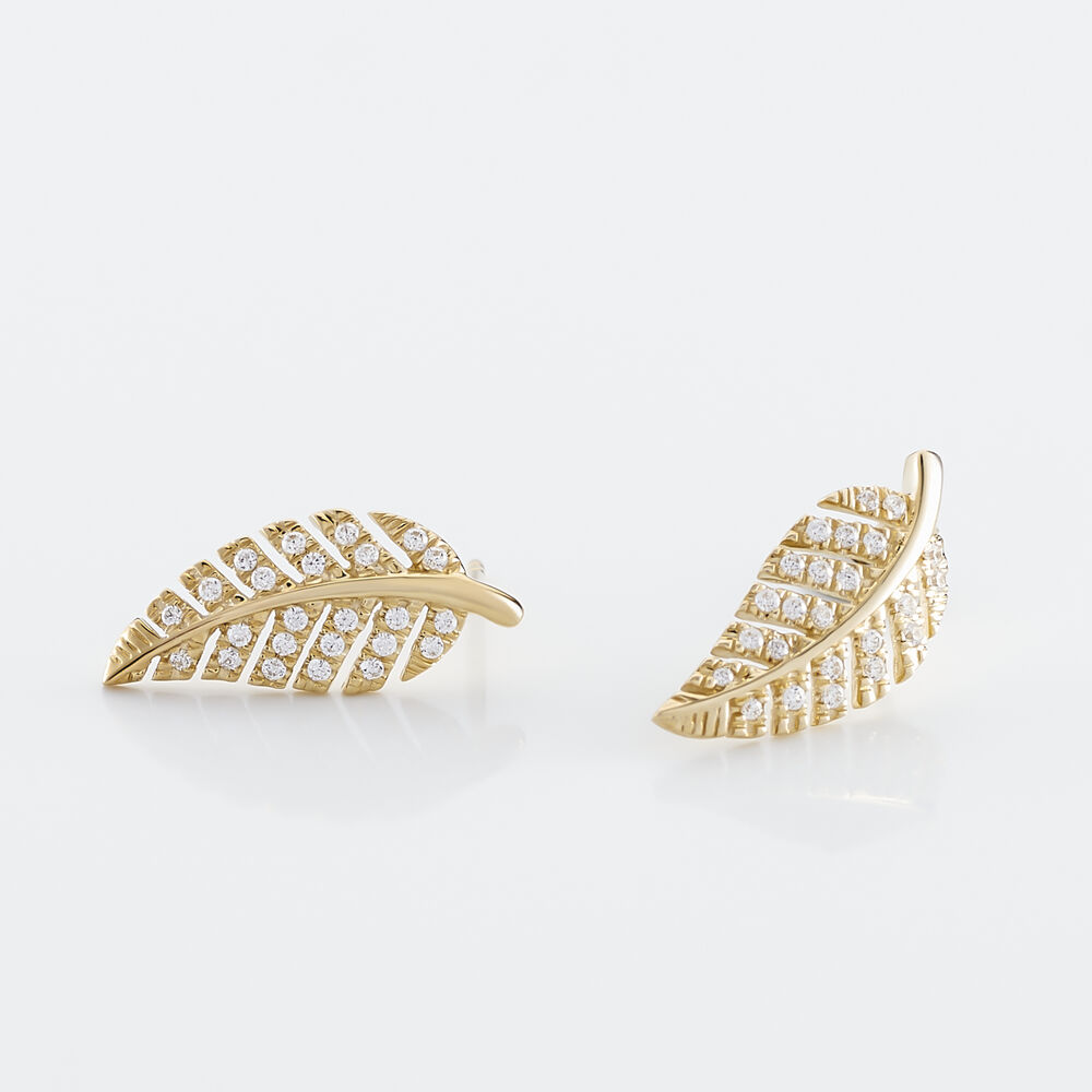 Boucles D'oreilles Puces Tourkia Or Jaune Oxyde De Zirconium - Puces Femme | Marc Orian