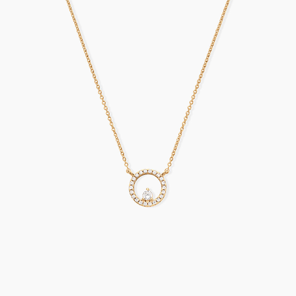 Collier Plaqu&eacute; Or Lila Oxydes De Zirconium - Colliers avec pierres Femme | Marc Orian