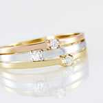 Bague Superposition Or Tricolore Diamant - Bagues 3 anneaux Femme | Marc Orian