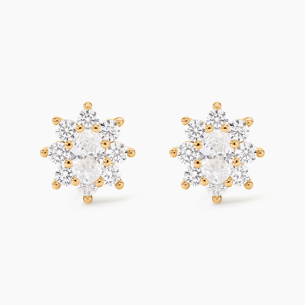 Boucles D'oreilles Puces Lisea Plaqu&eacute; Or Oxydes De Zirconium - Puces Femme | Marc Orian