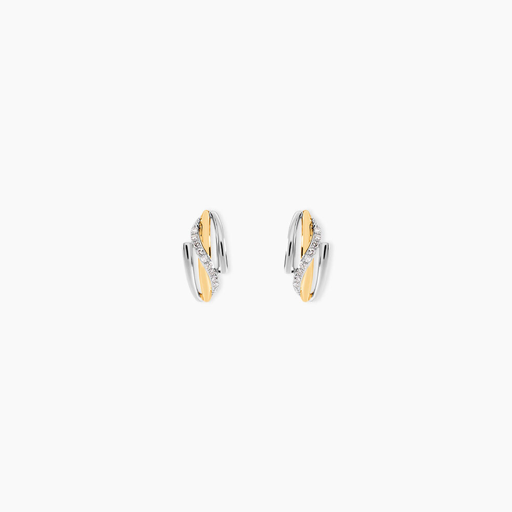 Boucles D'oreilles Puces Bodil Or Bicolore Diamant - Puces Femme | Marc Orian