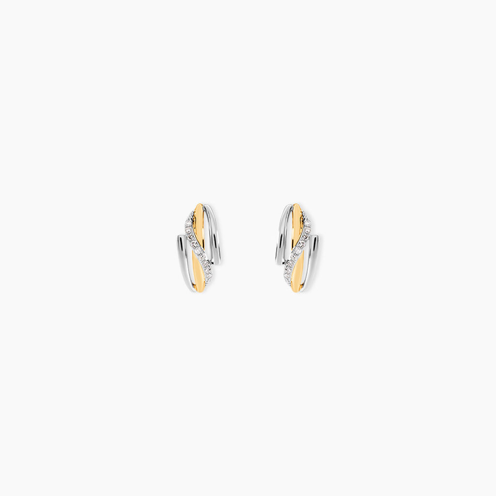 Boucles D'oreilles Puces Bodil Or Bicolore Diamant - Puces Femme | Marc Orian