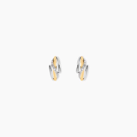 Boucles D'oreilles Puces Bodil Or Bicolore Diamant - Puces Femme | Marc Orian