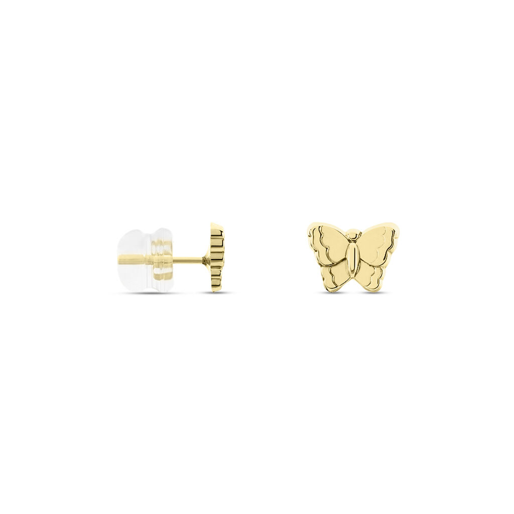 Boucles D'oreilles Puces Bartholomée Papillon Or Jaune - Clous d'oreilles Femme | Marc Orian