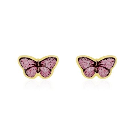 Boucles D'oreilles Puces Sulivia Papillon Or Jaune - Puces Enfant | Marc Orian
