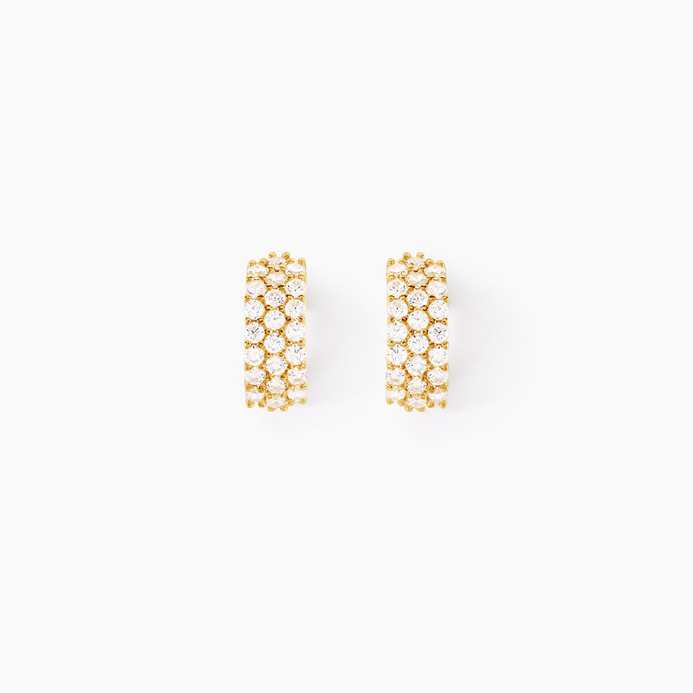 Boucles D'oreilles Jacquelene Rondes Or Jaune Oxyde De Zirconium - Créoles Femme | Marc Orian